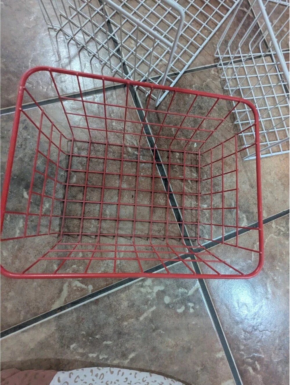 Set of 6 Metal Wire Storage Baskets in Various Colors